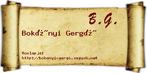 Bokányi Gergő névjegykártya